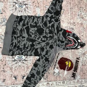 A Bathing Ape Gray Shark Hoodie